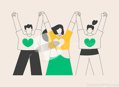 Image of Supporting volunteering abstract concept vector illustration.