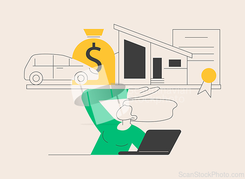 Image of Debt burden abstract concept vector illustration.