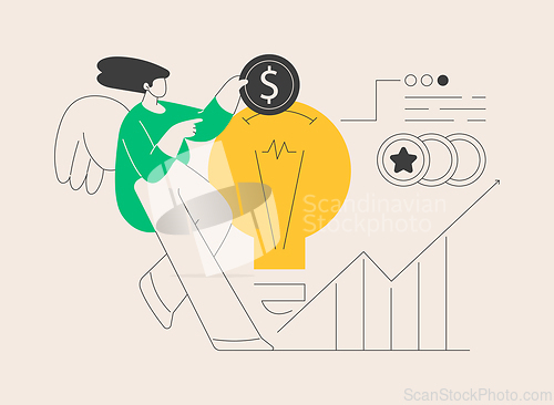 Image of Angel investor abstract concept vector illustration.