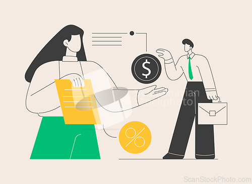 Image of Money lending abstract concept vector illustration.