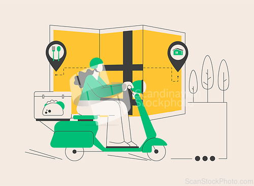 Image of Food delivery abstract concept vector illustration.