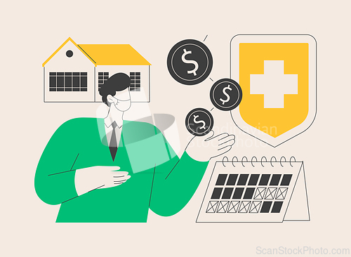 Image of Paid leave for quarantined workers abstract concept vector illustration.