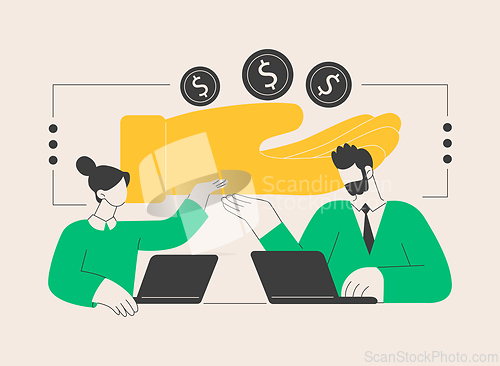 Image of Wage subsidy for business employees abstract concept vector illustration.