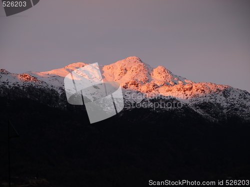 Image of Sunset on mountain