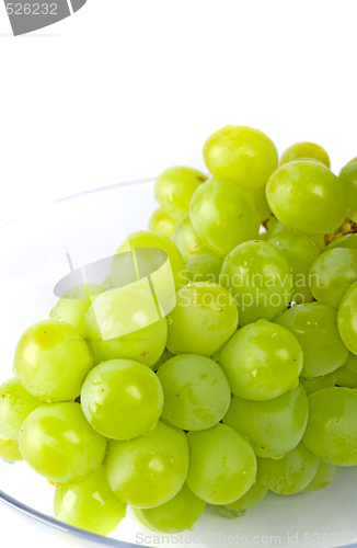 Image of green grapes in a glass bowl