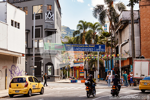 Image of Street view of daily life of ordinary in people in Medellin, Antioquia department Colombia