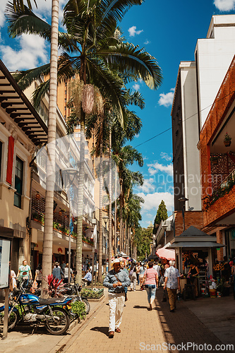 Image of Street view of daily life of ordinary in people in Medellin, Antioquia department Colombia