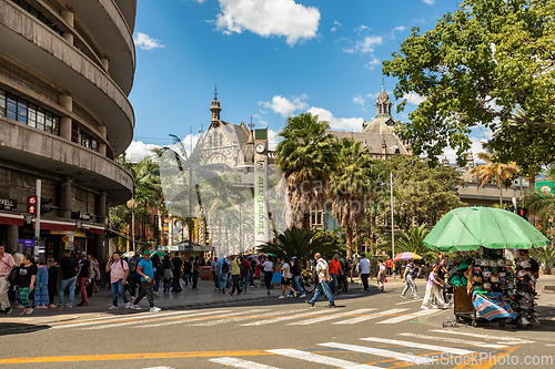 Image of Street view of daily life of ordinary in people in Medellin, Antioquia department Colombia