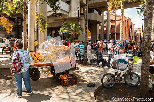 Image of Street view of daily life of ordinary in people in Medellin, Antioquia department Colombia