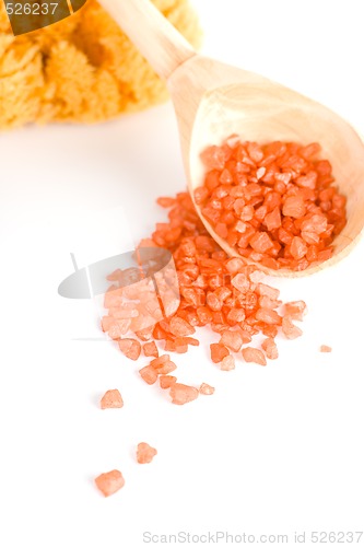 Image of natural sponge and bath salt