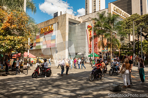 Image of Street view of daily life of ordinary in people in Medellin, Antioquia department Colombia