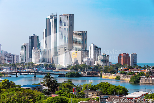 Image of Urban skyline of Cartagena de Indias city on the Caribbean coast