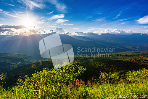 Image of El Camino Real trail in Barichara. Andes mountains, Colombia.