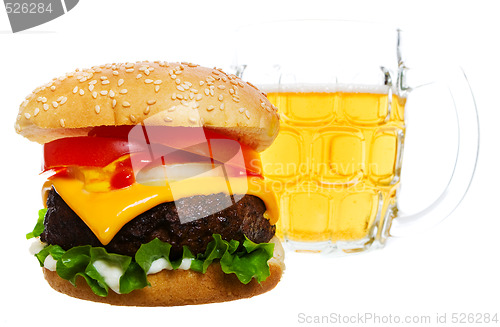 Image of Burger and beer