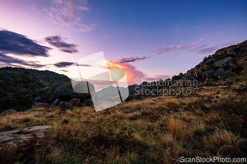 Image of Andringitra national park, sunset mountain landscape, Madagascar wilderness landscape