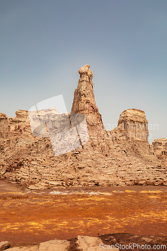 Image of Rock city in Danakil depression, geological landscape Ethiopia, Horn of Africa