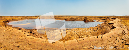 Image of Moonscape of Dallol Lake, Danakil depression geological landscape Ethiopia