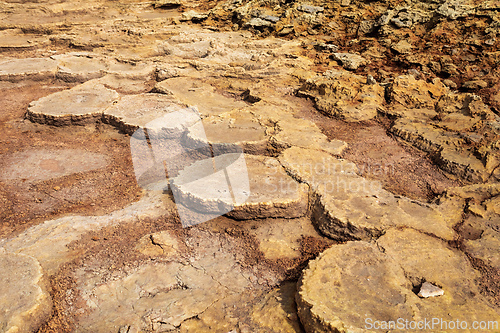 Image of Moonscape of Dallol Lake, Danakil depression geological landscape Ethiopia