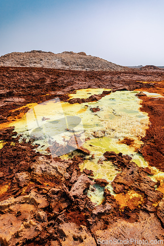 Image of Moonscape of Dallol Lake, Danakil depression geological landscape Ethiopia