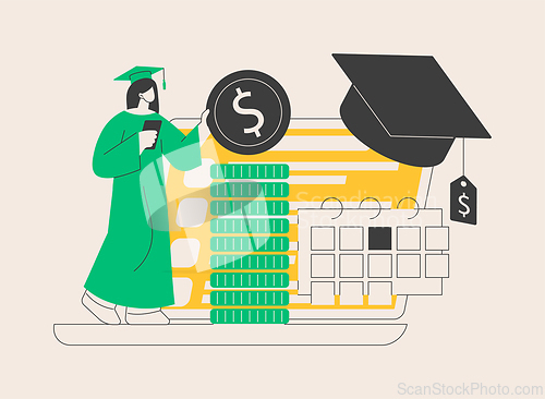 Image of Student loan payments deferred abstract concept vector illustration.