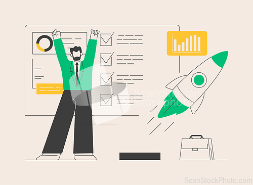 Image of Project closure abstract concept vector illustration.