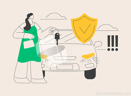 Image of Car alarm system abstract concept vector illustration.