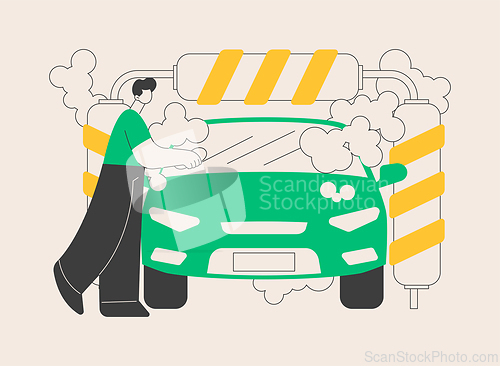 Image of Car wash service abstract concept vector illustration.