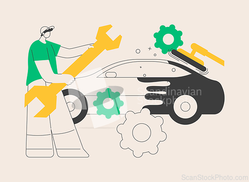 Image of Auto detailing abstract concept vector illustration.