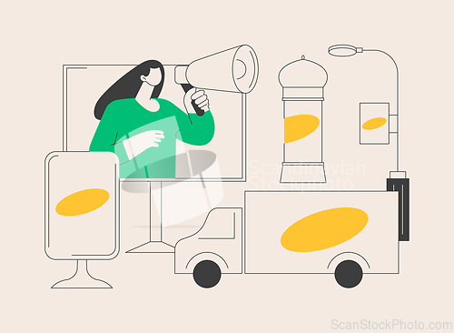 Image of Outdoor advertising design abstract concept vector illustration.