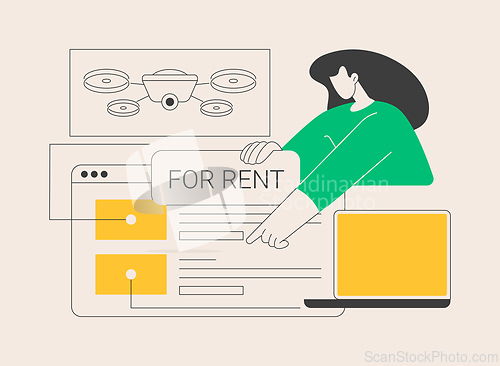 Image of Renting electronic device abstract concept vector illustration.