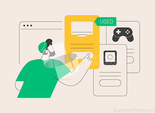 Image of Used electronics trading abstract concept vector illustration.