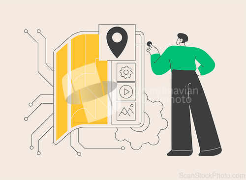 Image of Foldable smartphone abstract concept vector illustration.