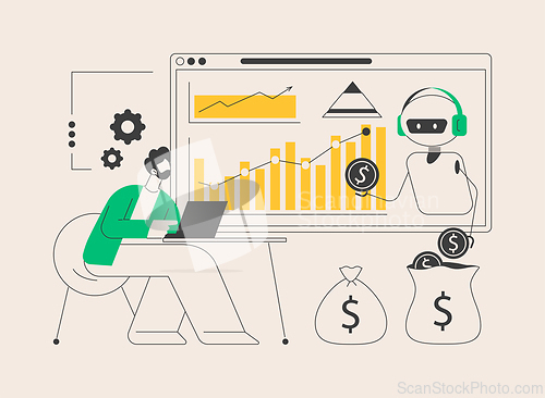 Image of Artificial intelligence in financing abstract concept vector illustration.