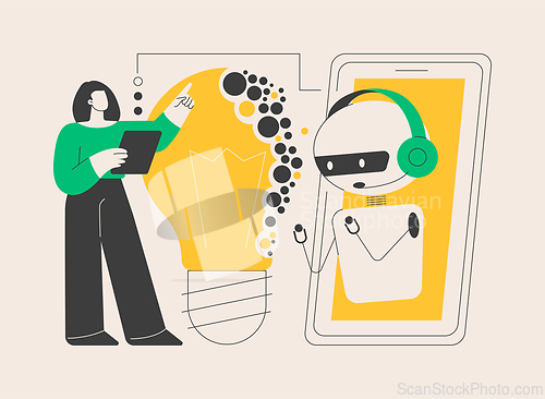Image of Augmented intelligence abstract concept vector illustration.
