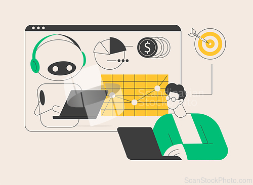 Image of AI-powered marketing tools abstract concept vector illustration.