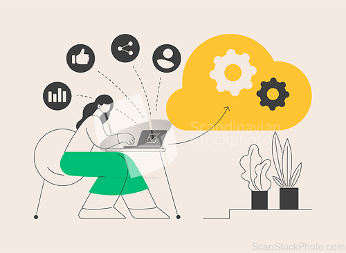 Image of Cloud based engine abstract concept vector illustration.
