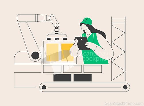 Image of Robotics construction abstract concept vector illustration.
