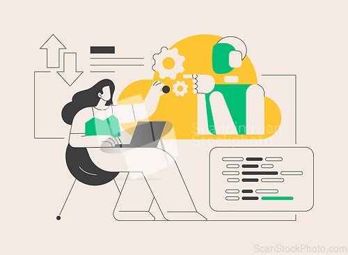 Image of Cloud robotics abstract concept vector illustration.