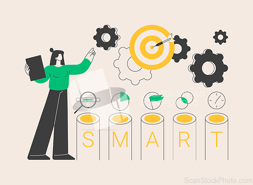 Image of SMART Objectives abstract concept vector illustration.