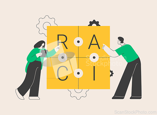 Image of RACI matrix abstract concept vector illustration.