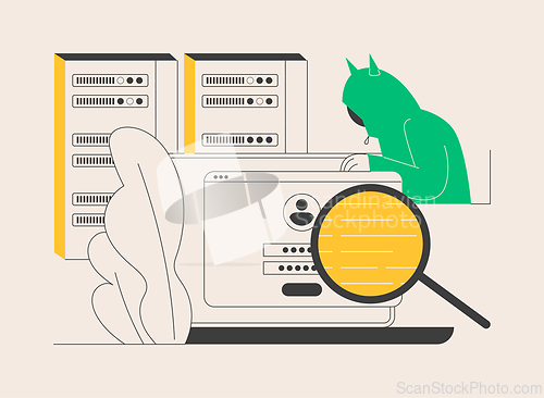 Image of Data stealing malware abstract concept vector illustration.