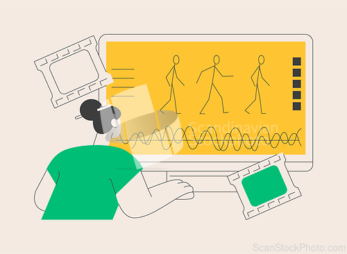 Image of Computer animation abstract concept vector illustration.