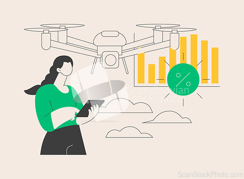 Image of Meteorology drones abstract concept vector illustration.