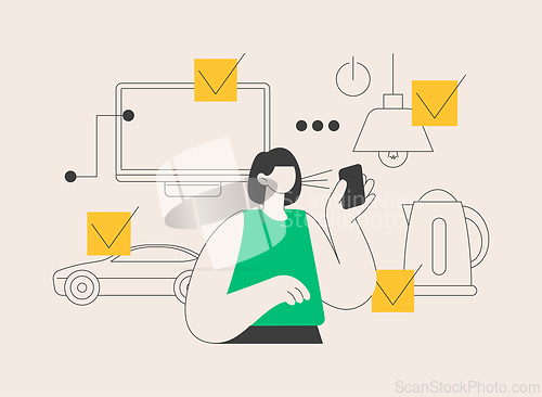 Image of Voice control abstract concept vector illustration.