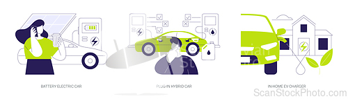 Image of Electric car abstract concept vector illustrations.