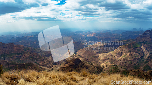 Image of Semien or Simien Mountains National Park, Ethiopia wilderness landscape