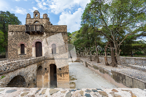 Image of UNESCO Fasilides Bath, Gondar Ethiopia, Africa culture architecture