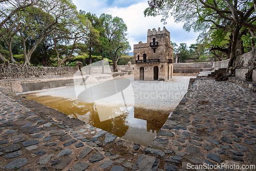 Image of UNESCO Fasilides Bath, Gondar Ethiopia, Africa culture architecture