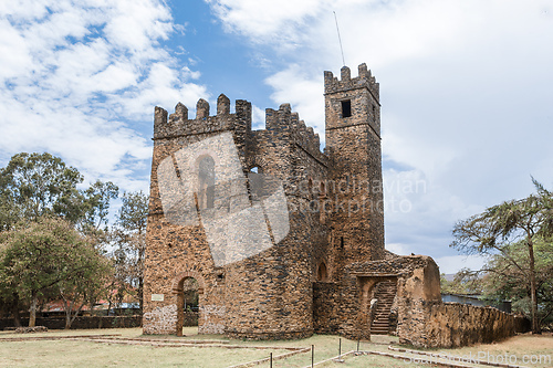 Image of Royal Fasil Ghebbi palace, castle in Gondar, Ethiopia, cultural Heritage architecture