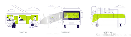 Image of Sustainable public transport abstract concept vector illustrations.